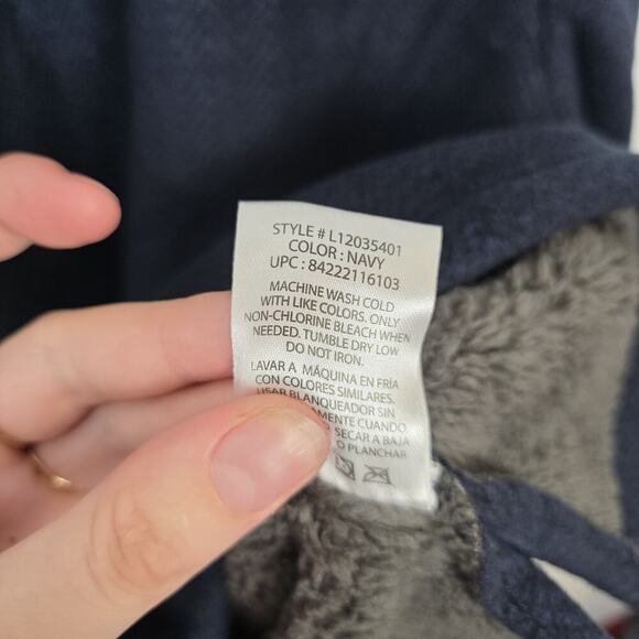 London Fog Navy Blue Sherpa Soft 1/4 Zip Outdoor Soft Pullover Jacket Size 2XL - Picture 5 of 7